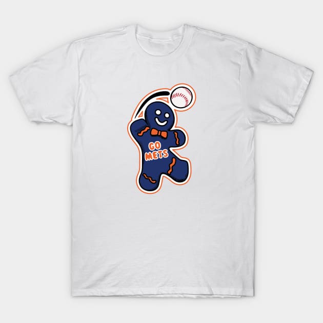 New York Mets Gingerbread Man T-Shirt by Rad Love